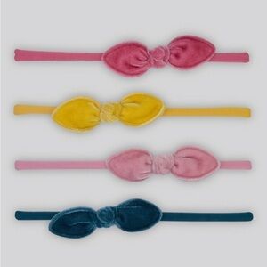 Carter's Infant Girls Elastic Velvet Bow Assorted Headbands 4 Pack OS